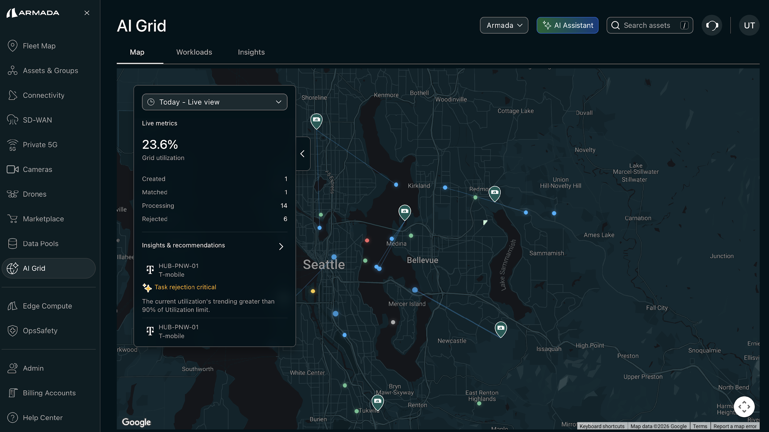 Live view of AI Grid