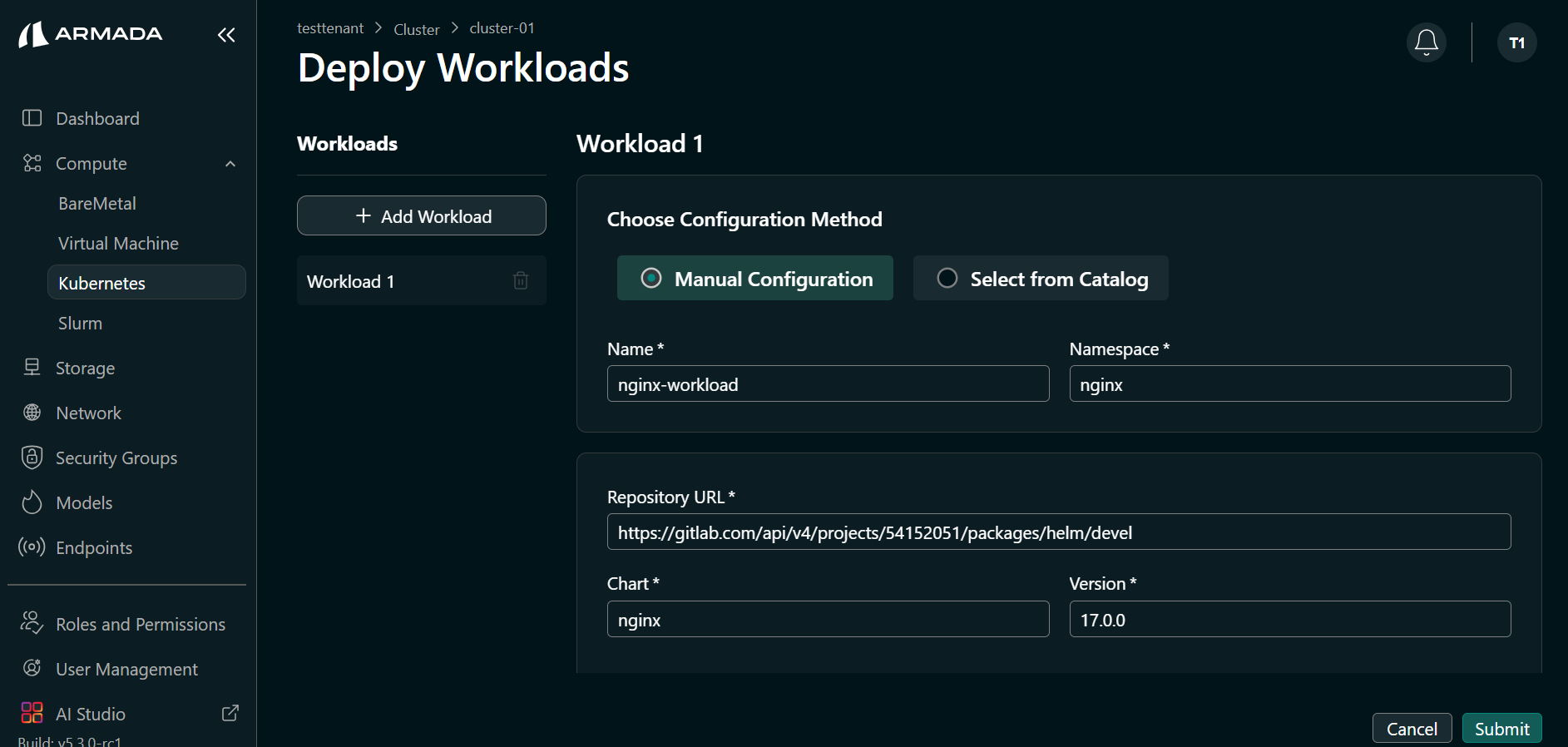 Deploy Workload