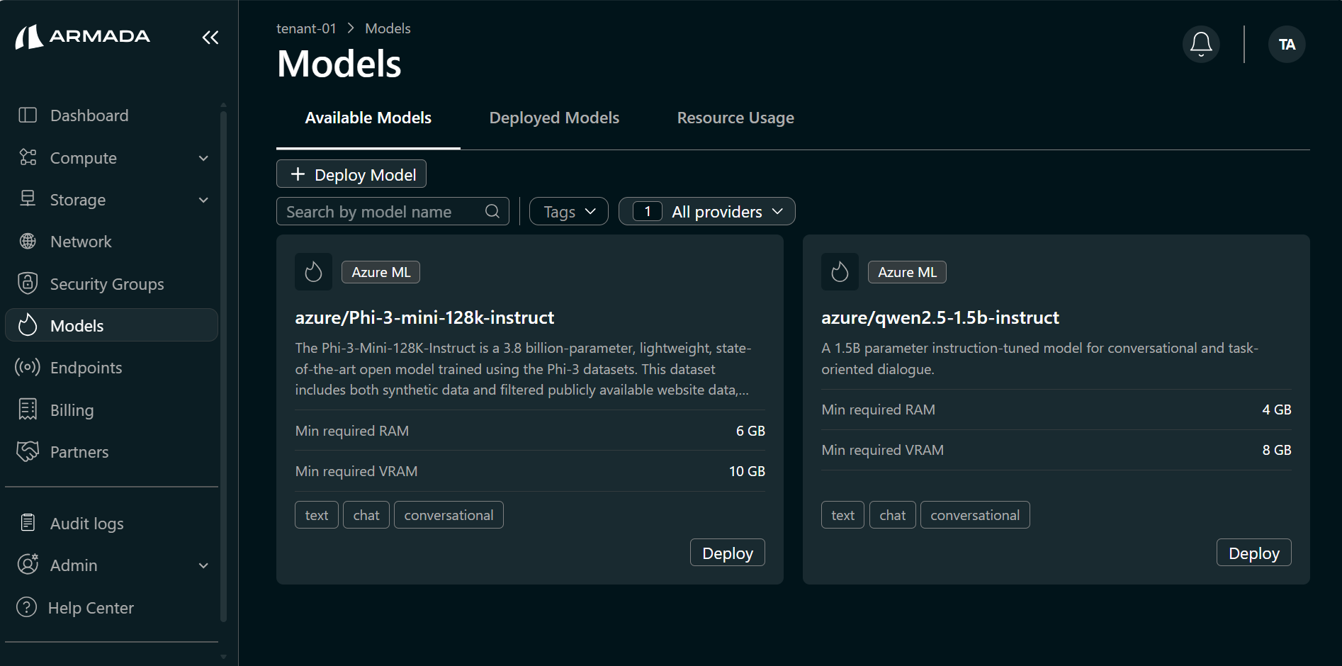 Select Azure ML Model