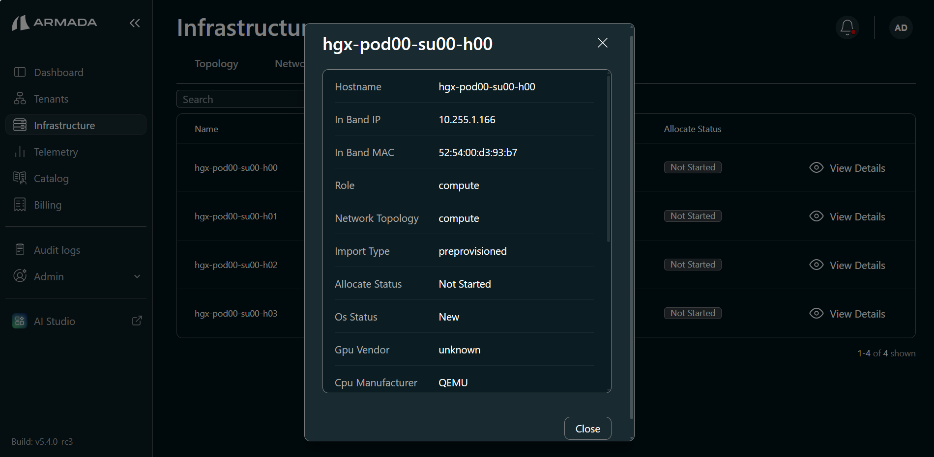 Compute node view details