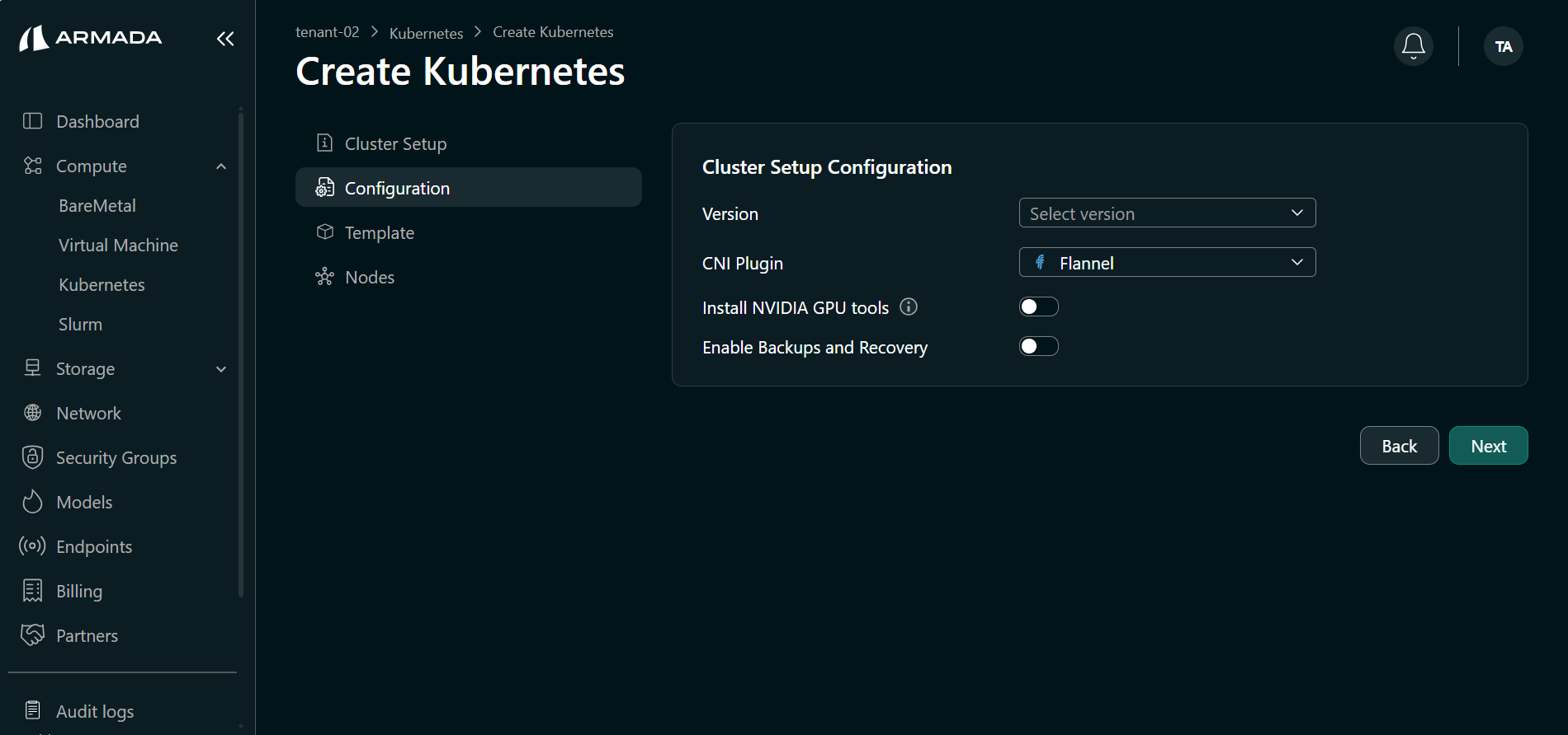 Fill Cluster version and cni Details