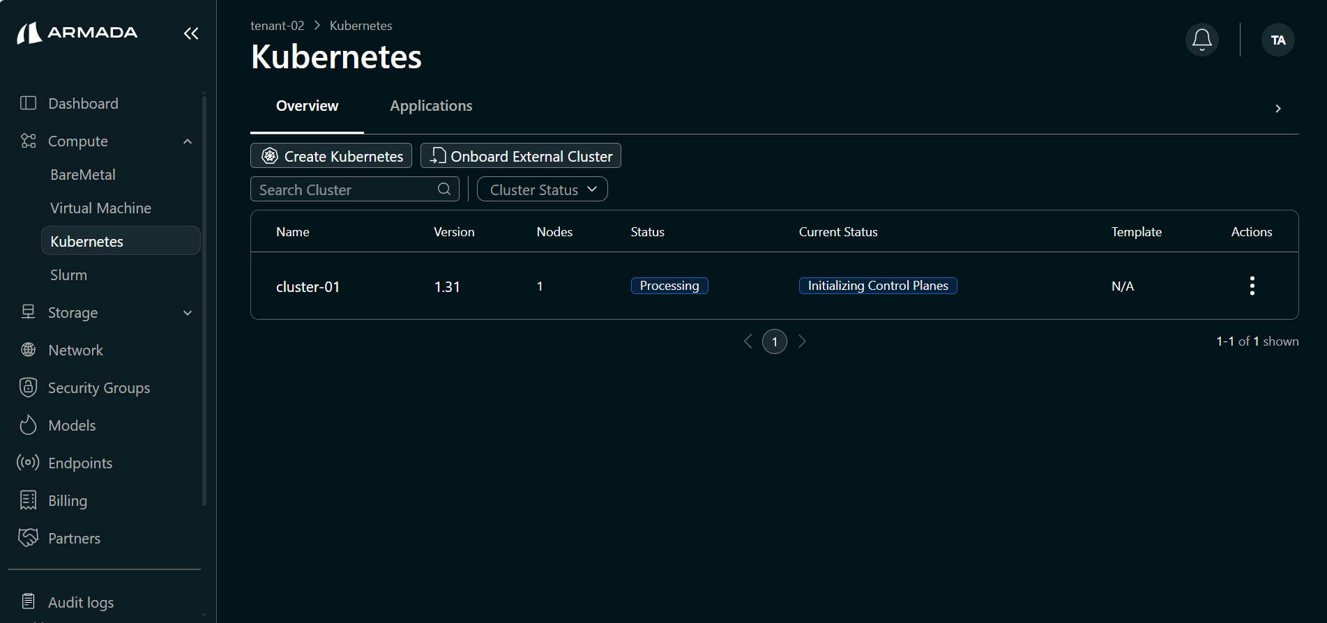 Cluster Processing State