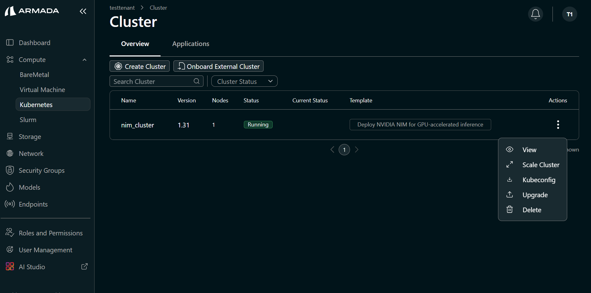 Cluster Kubeconfig Download