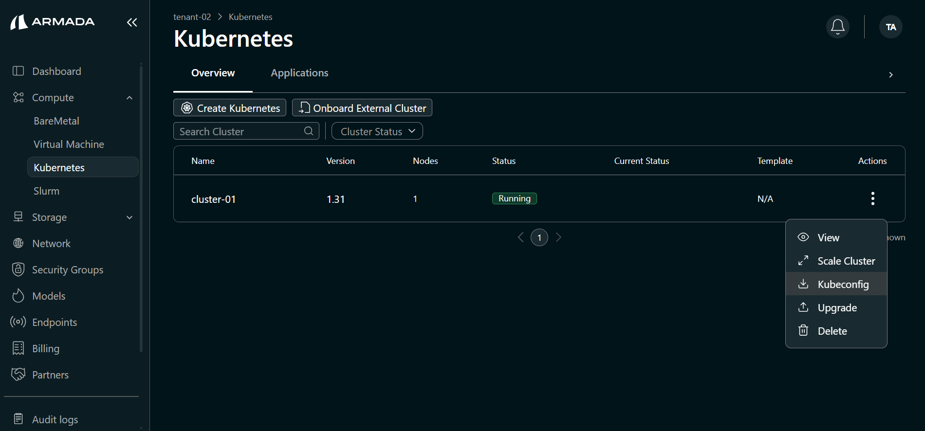 Cluster Running State