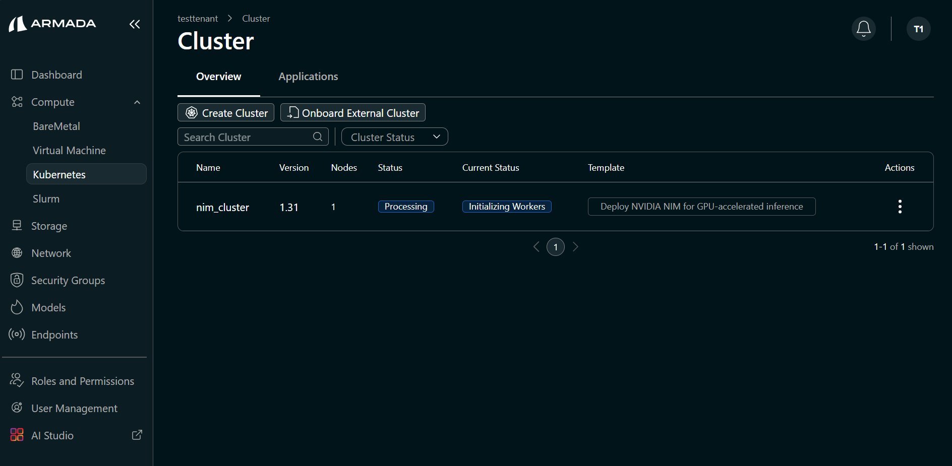 Cluster Processing State
