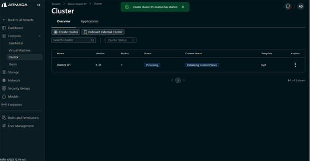 Cluster Processing State
