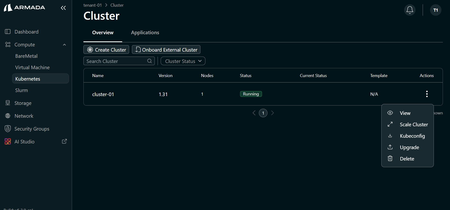 Cluster Running State