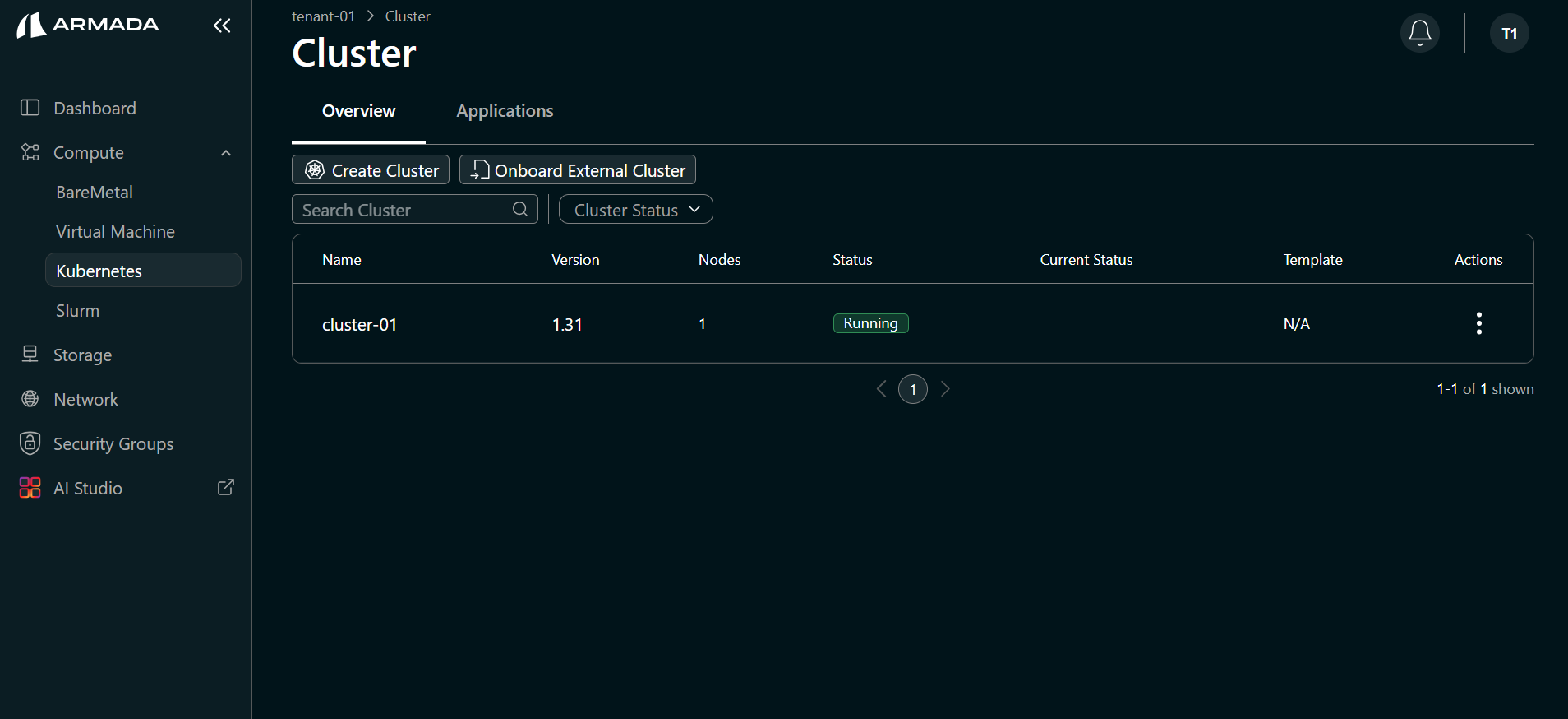 Cluster Running State