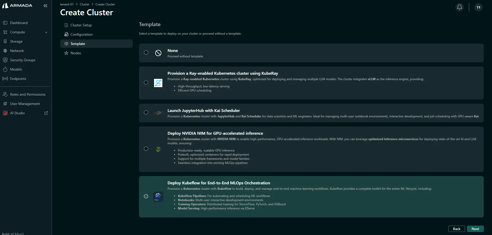 Select Cluster Nodes