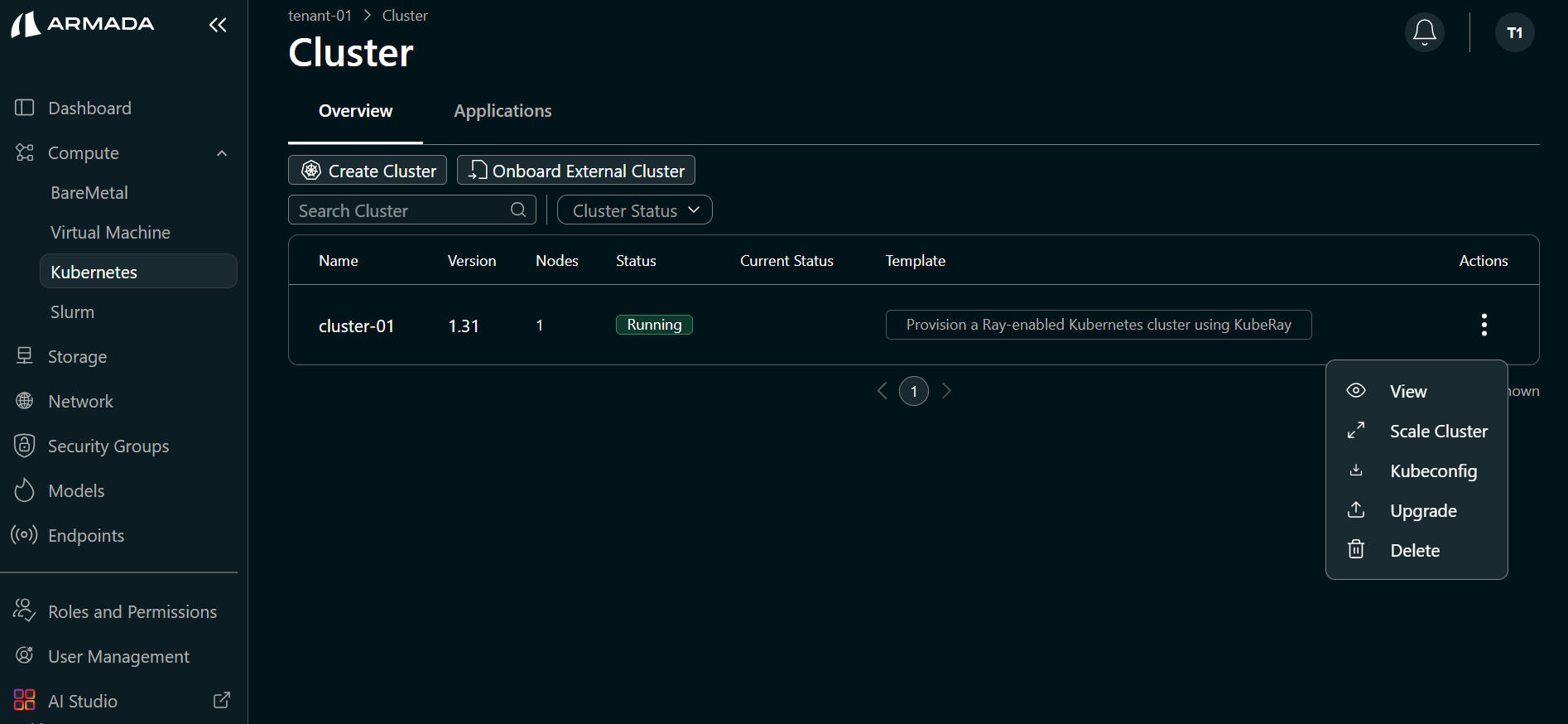 Cluster Kubeconfig Download