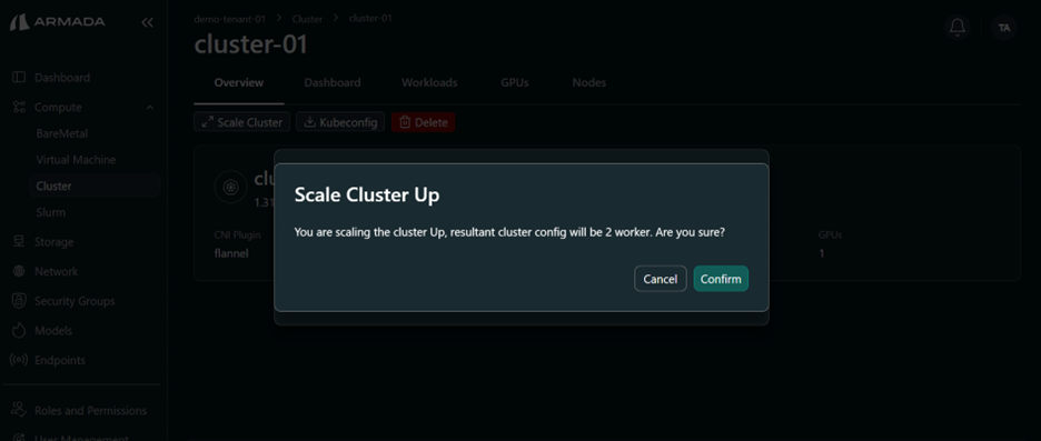 Scale Up Confirmation