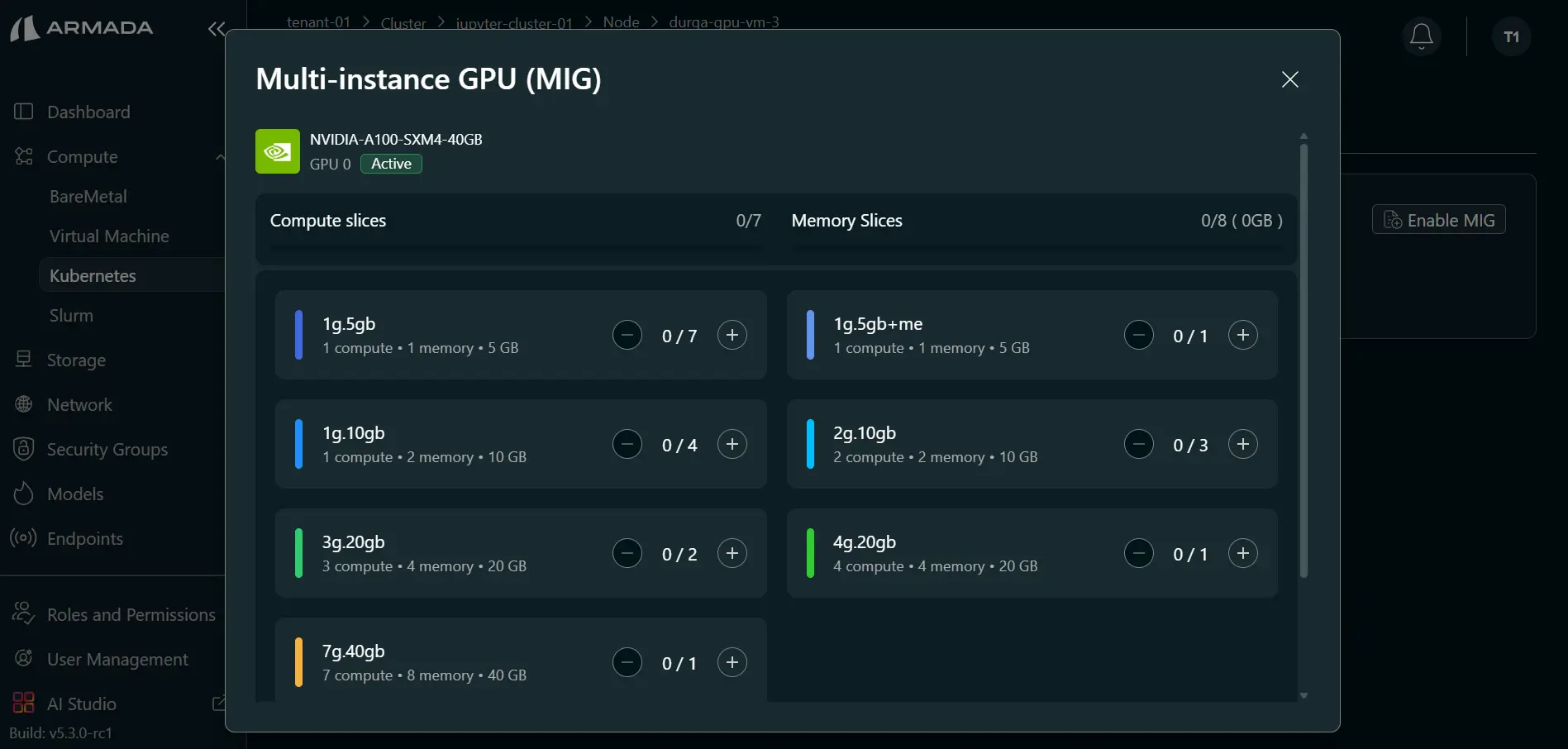 Cluster MIG Profile