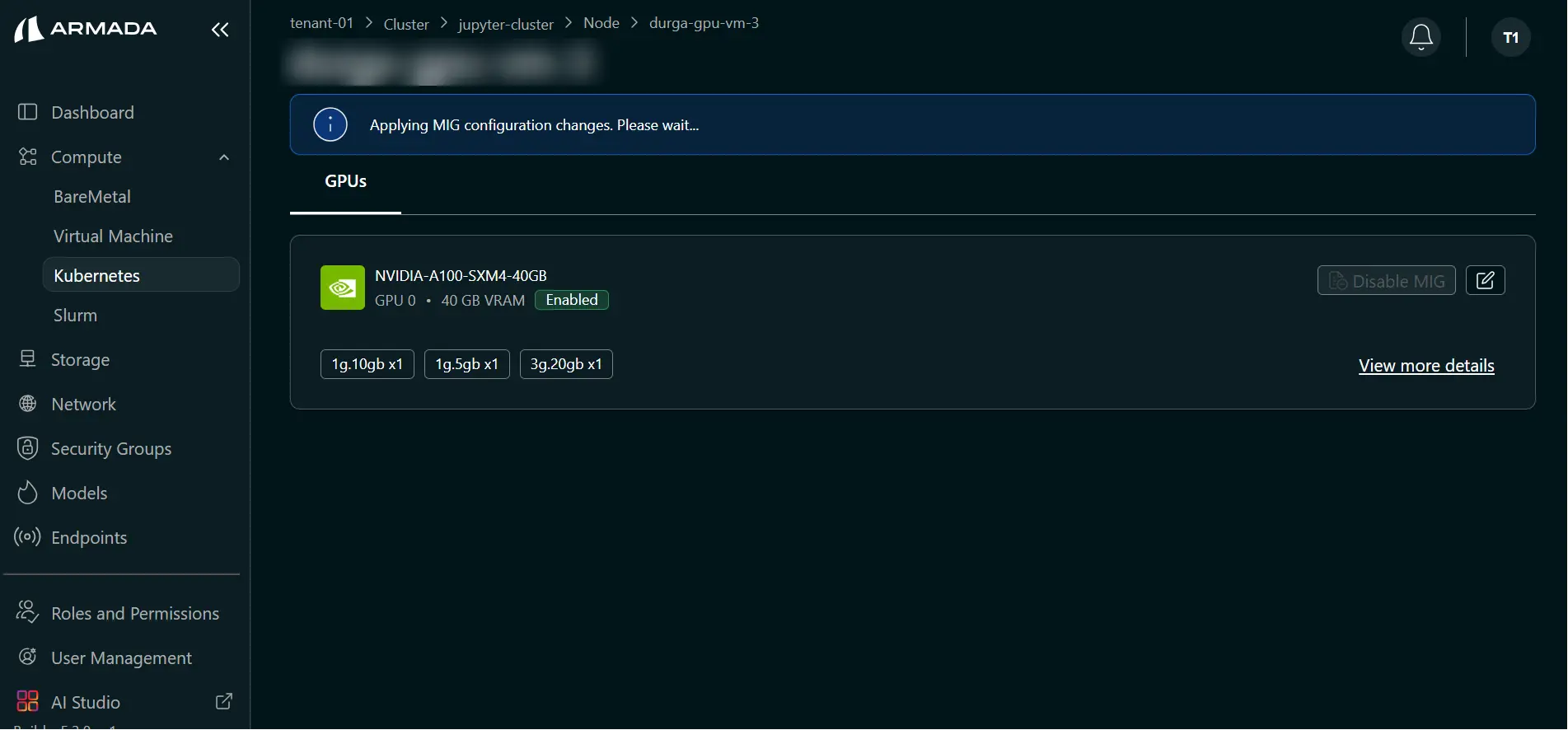 Cluster MIG Process State