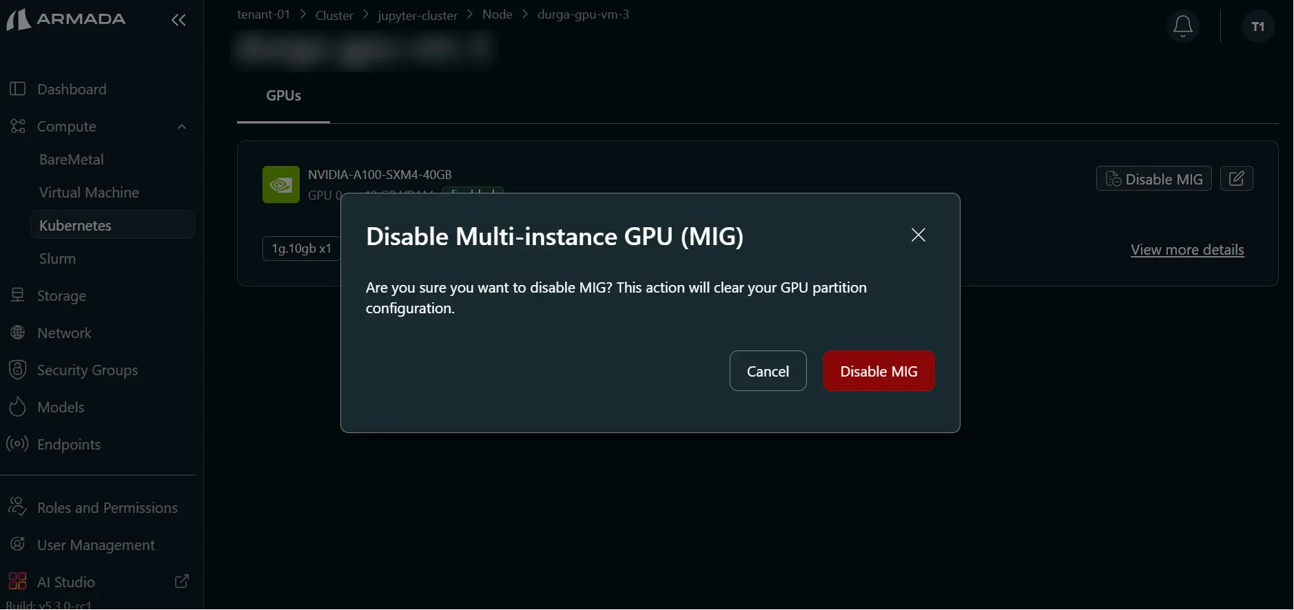 Disable MIG Pop Up