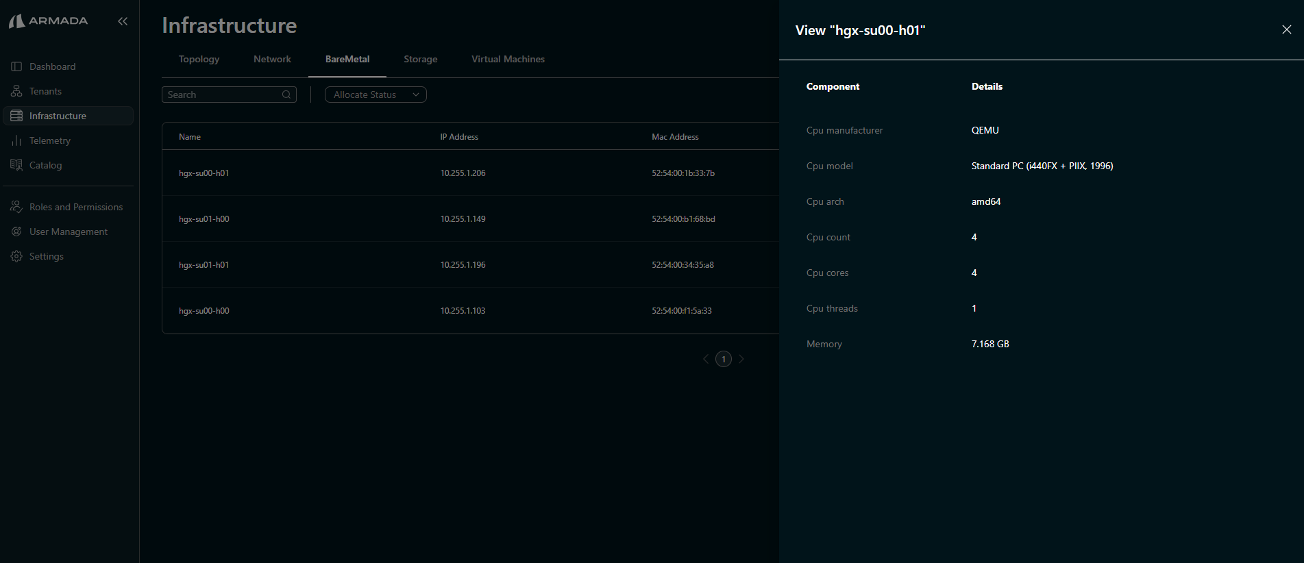 Compute node view details