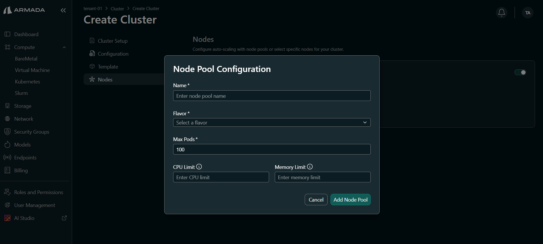 Node Pool Configuration