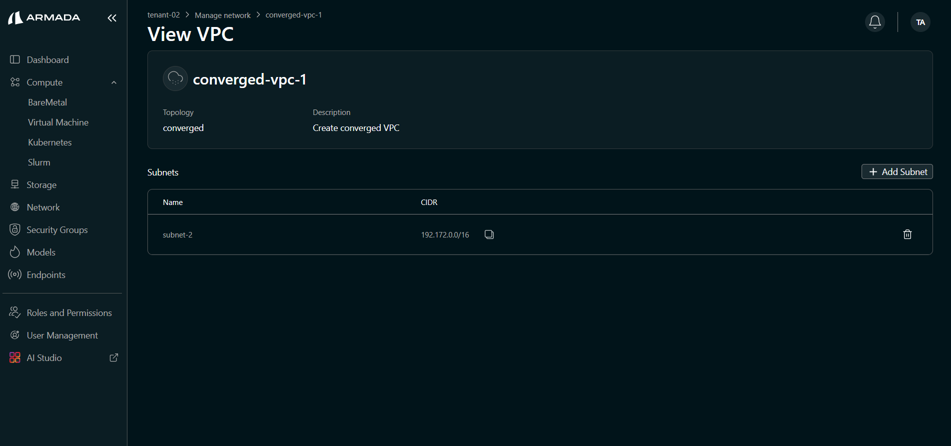 Converged Subnet Added