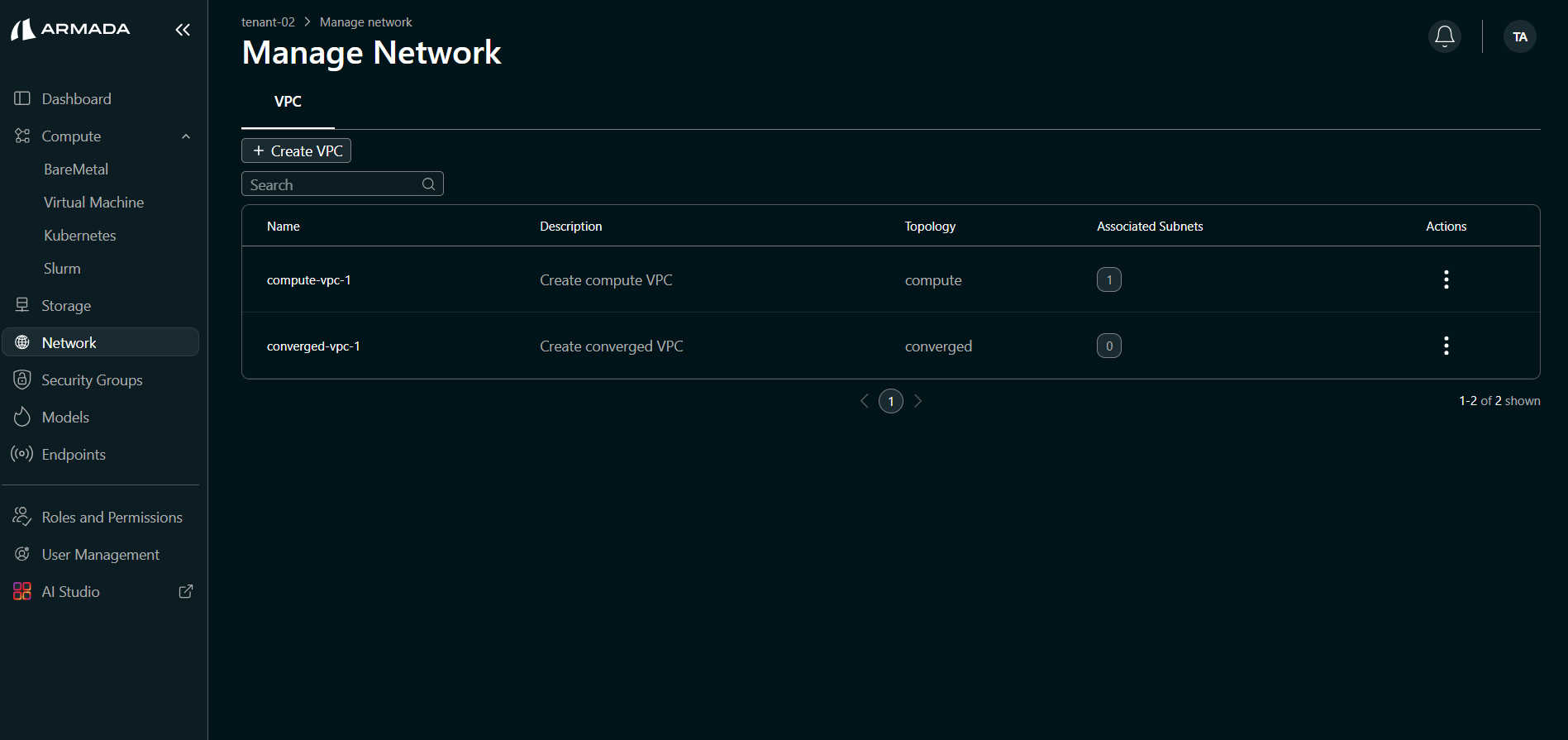 Converged VPC Created