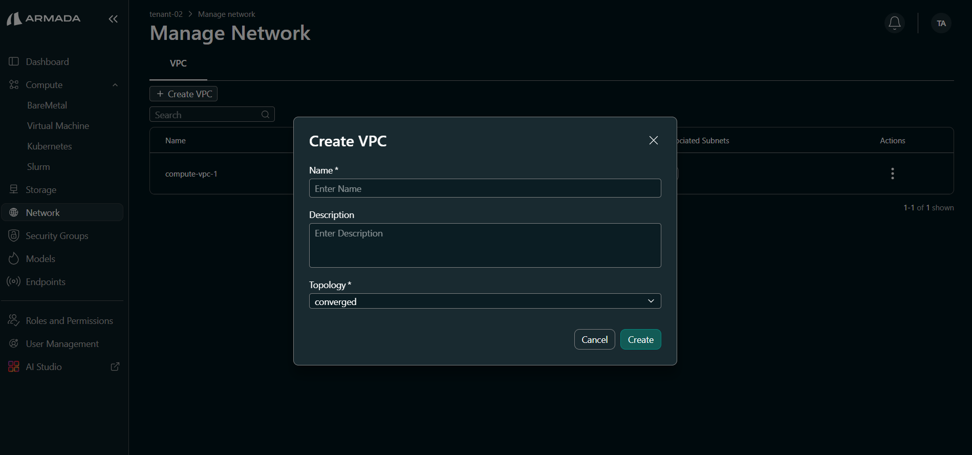 Create Converged VPC