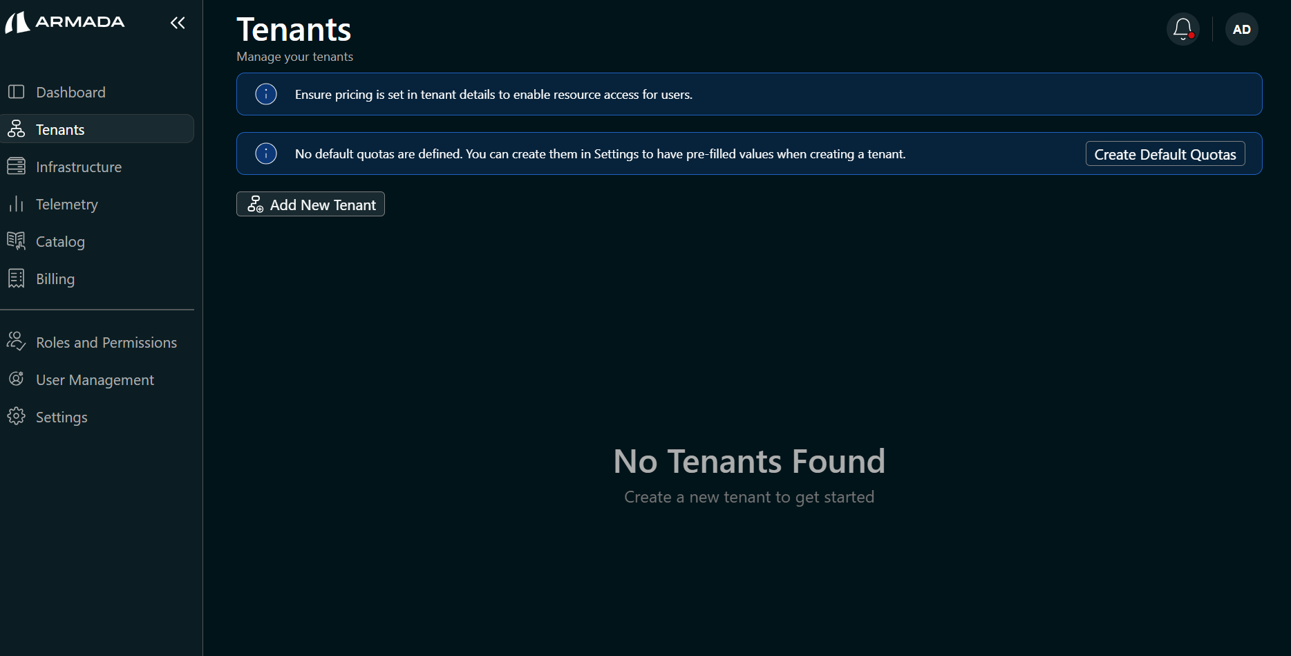 Tenants list — billing