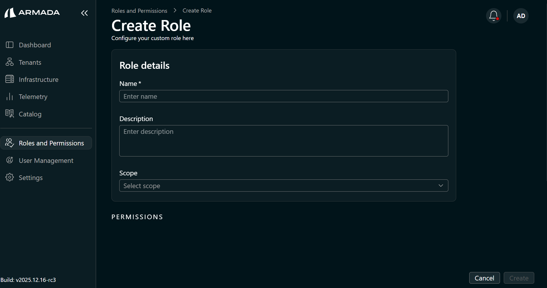 Create Tenant User role