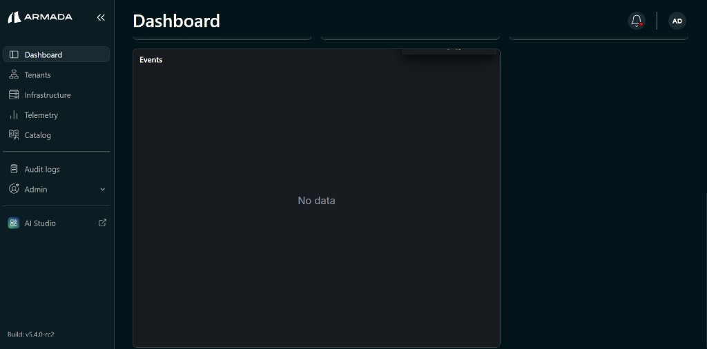Dashboard — Events panel