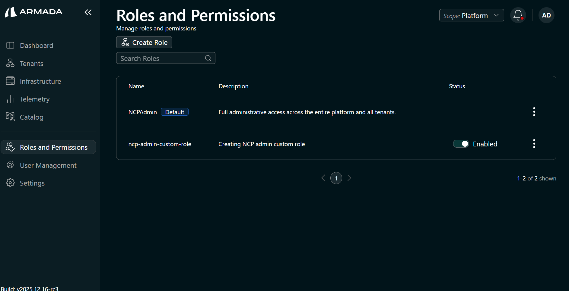 Roles and Permissions — delete scope