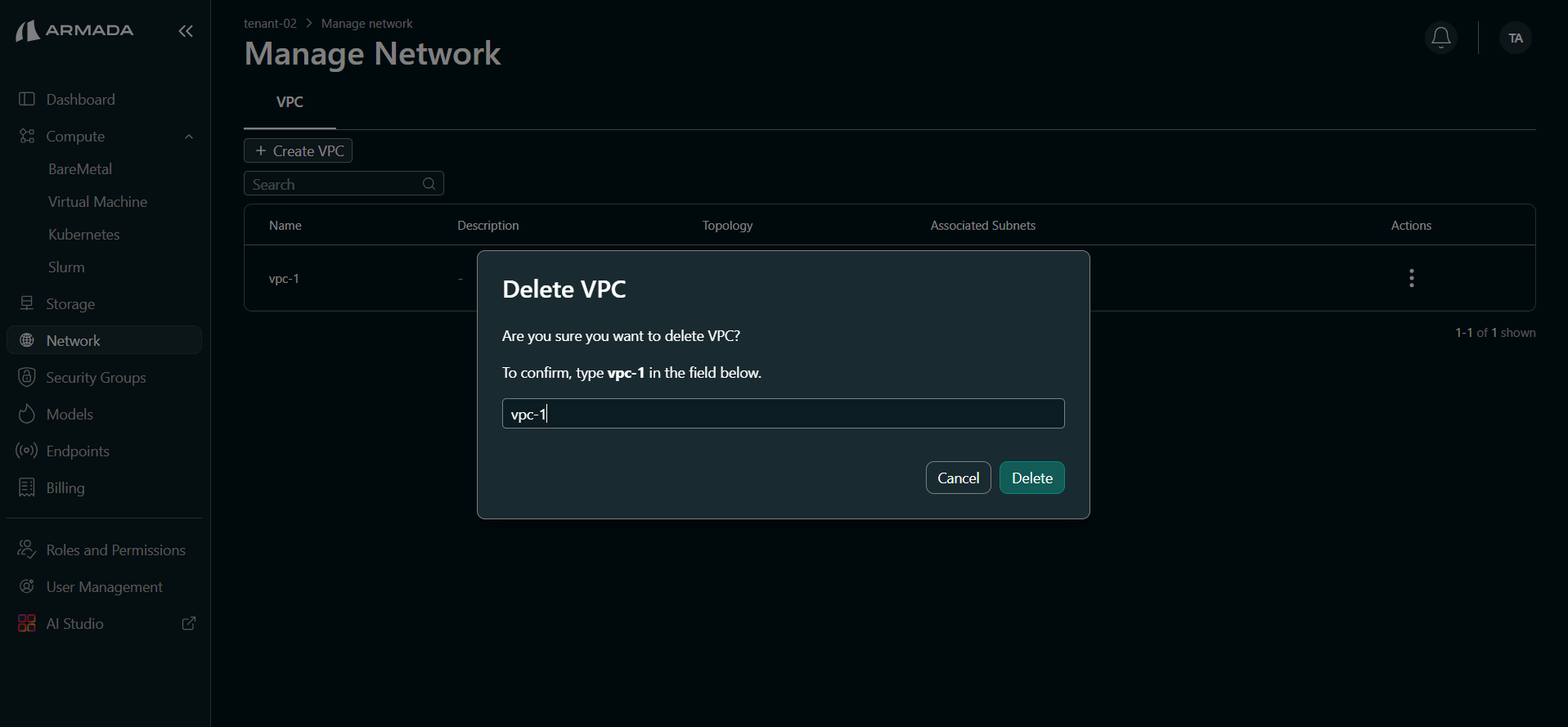VPC Pop Up