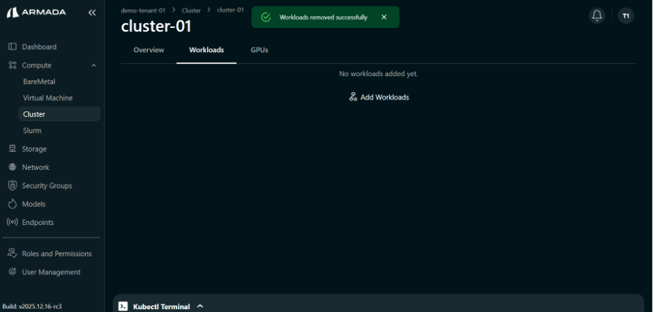 Delete Application Success