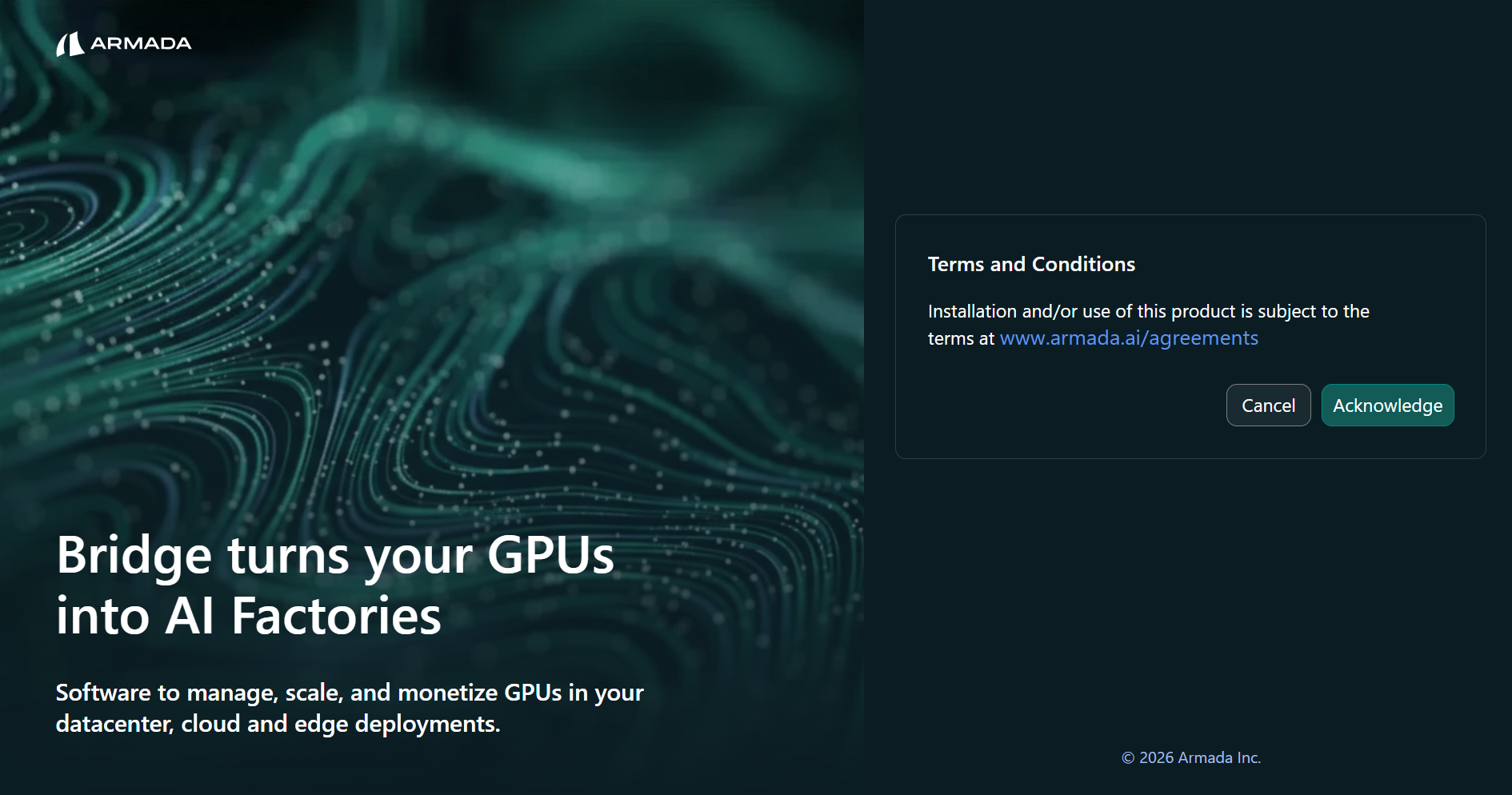 Bridge login — eula
