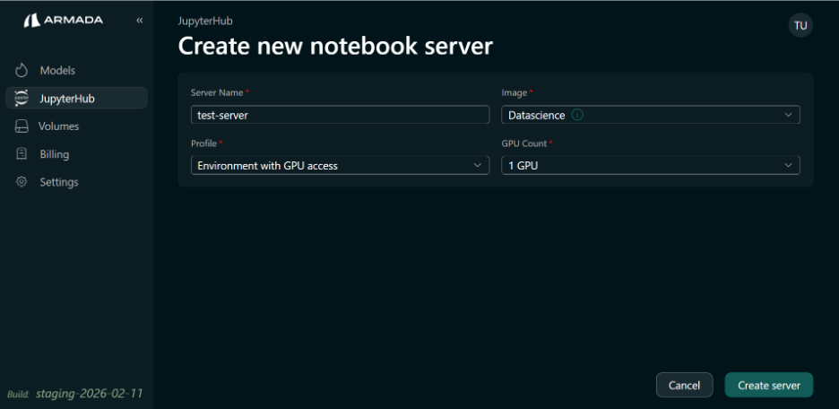 Create GPU JupyterHub Server