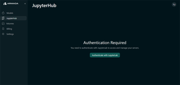 JupyterHub Authentication Required