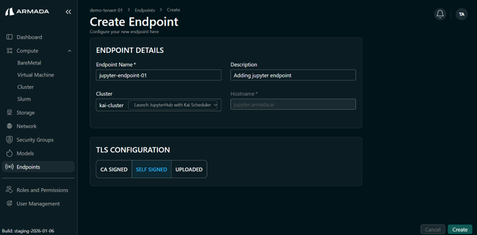 JupyterHub Endpoint Configuration