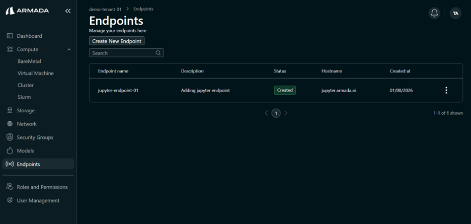 Create JupyterHub Endpoint