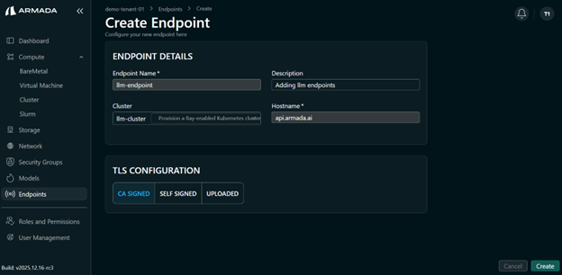Configure New LLM Endpoint