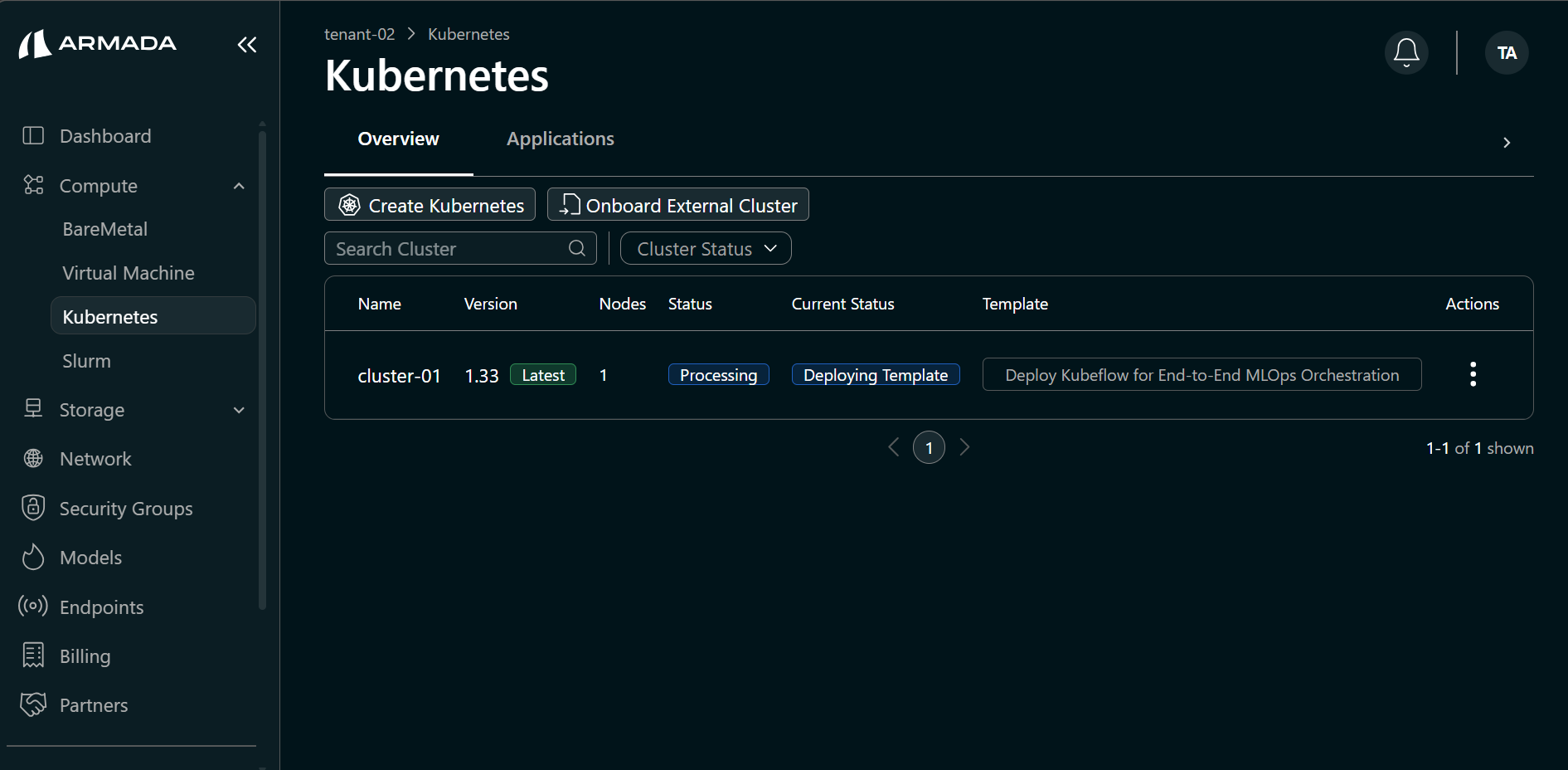 Cluster Deploy Template State
