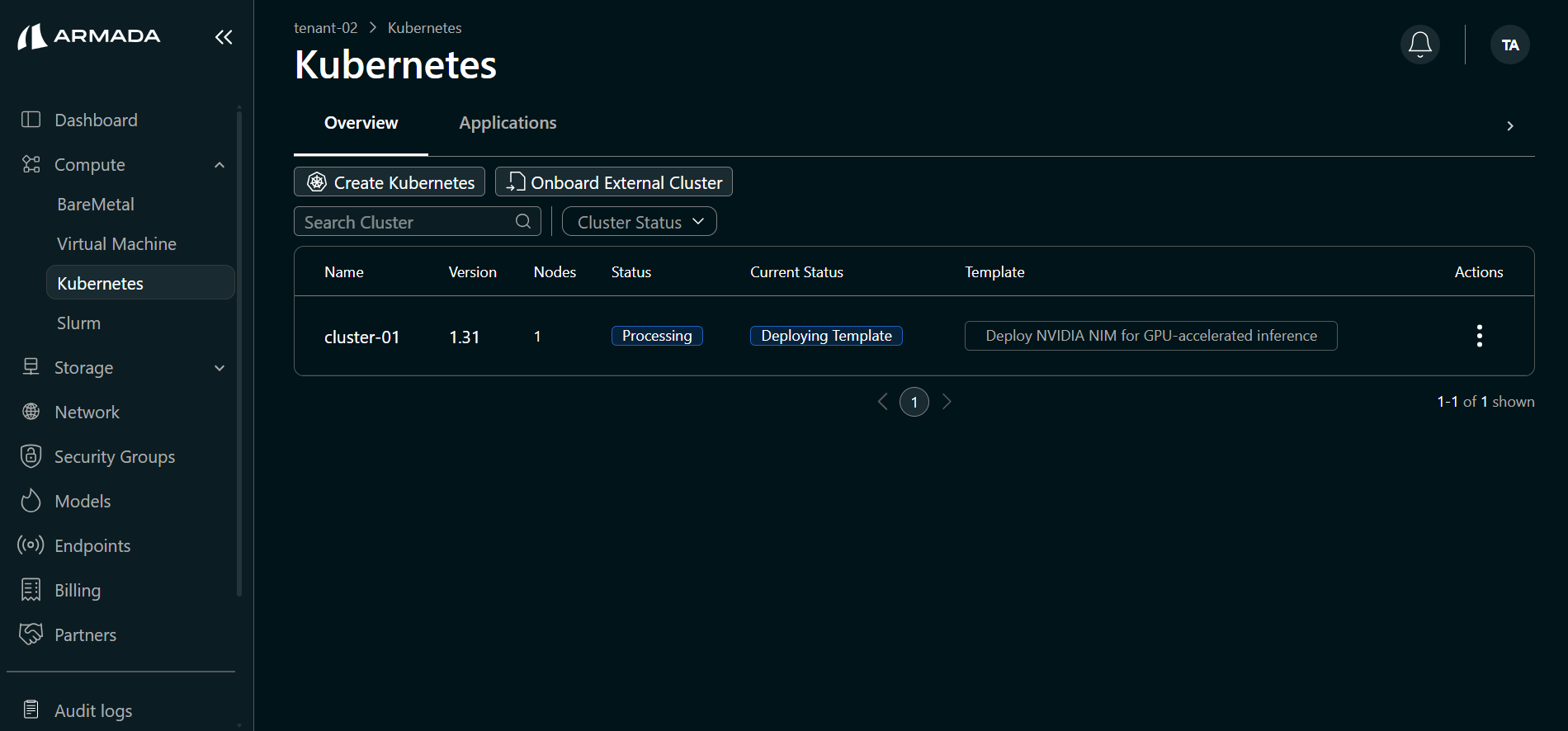 Cluster Deploy Template State