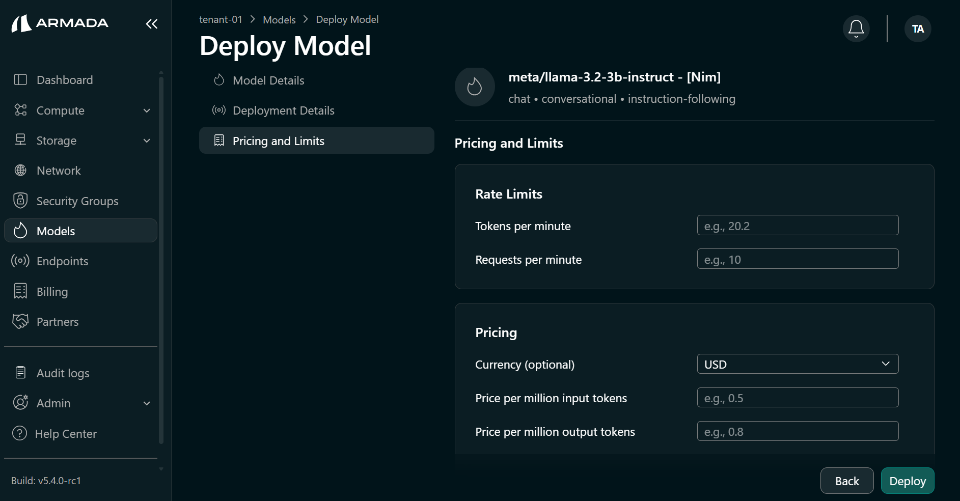 NIM Rate Limits and Pricing