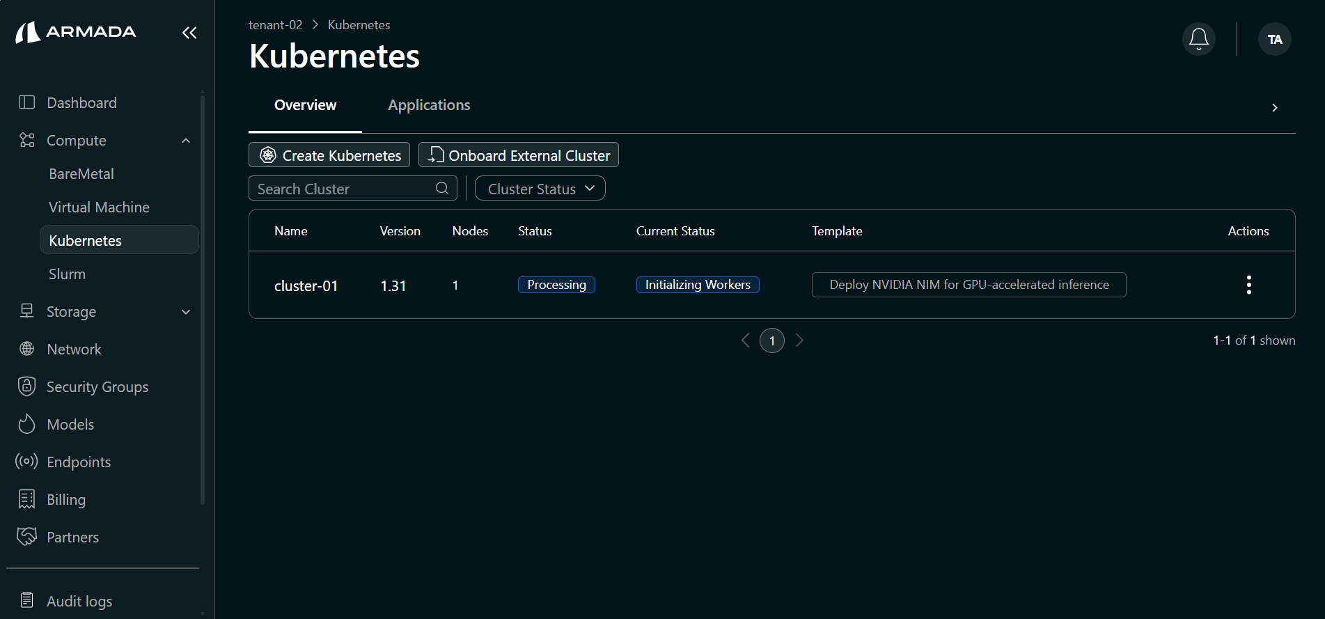 Cluster Processing State