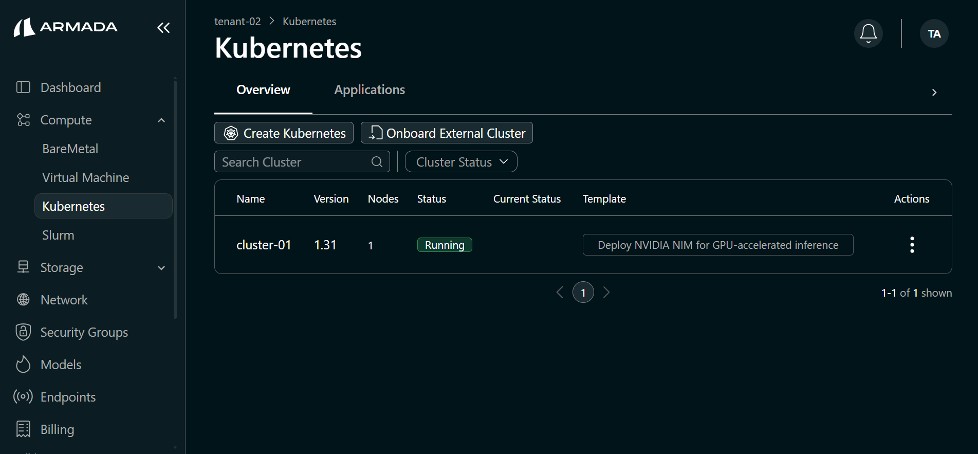 Cluster Running State