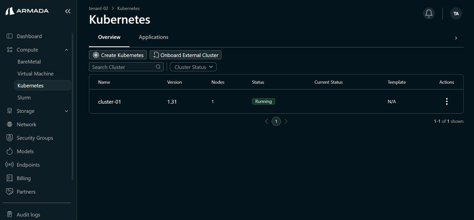 Cluster Running State