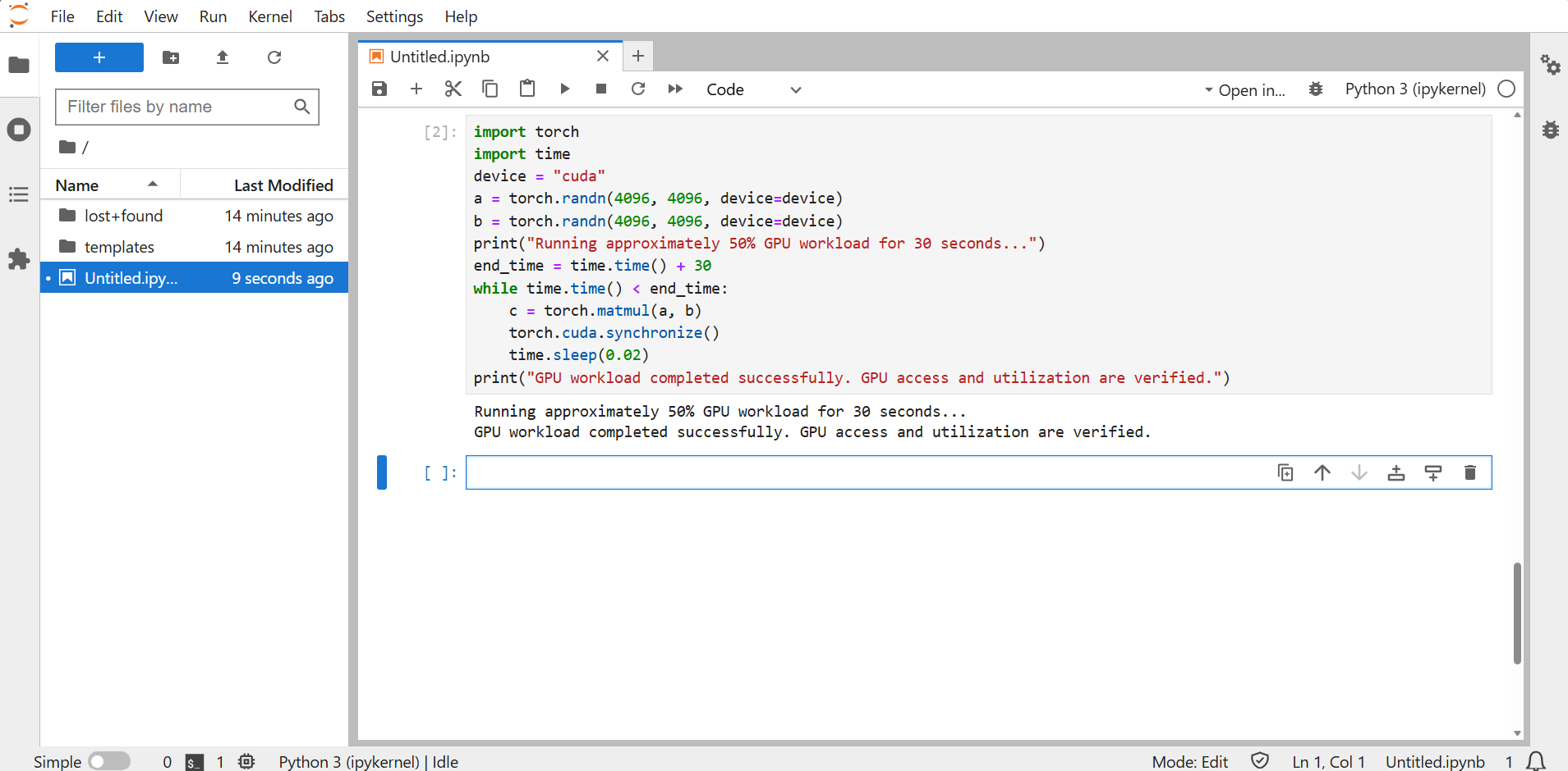 Workspace GPU Usage Script