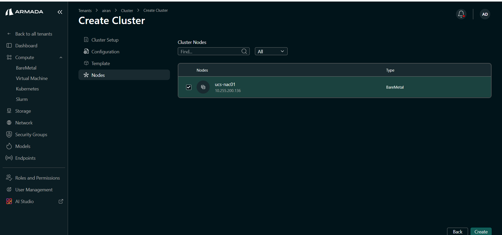 OpenShift cluster node selection