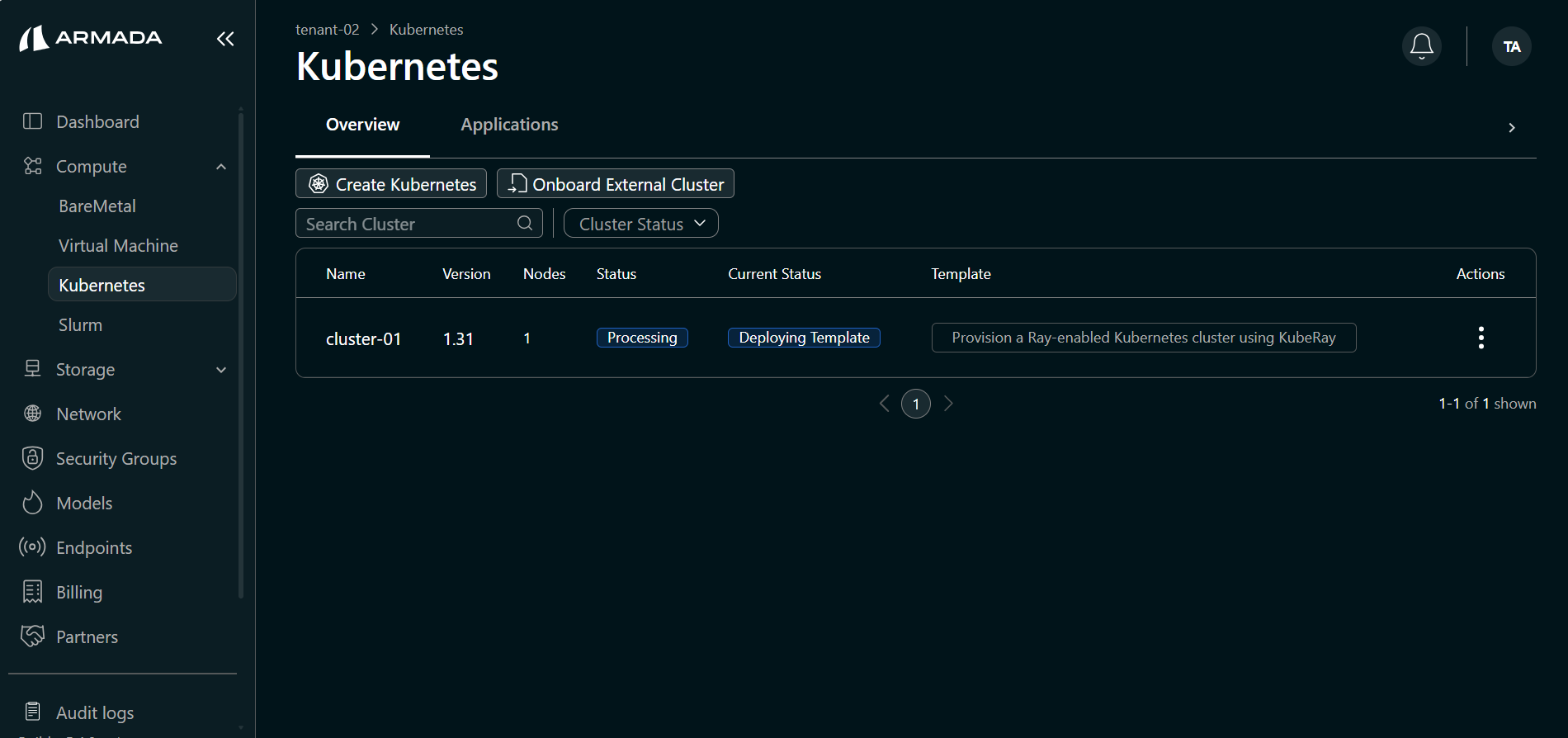 Cluster Deploy Template State
