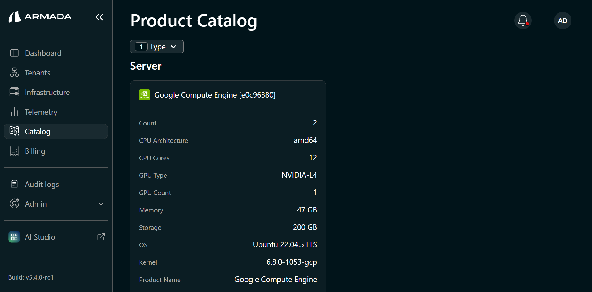 Catalog — Servers