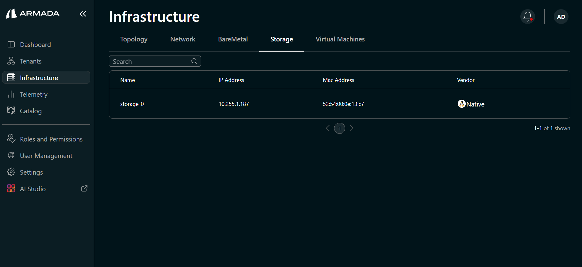 Storage devices list