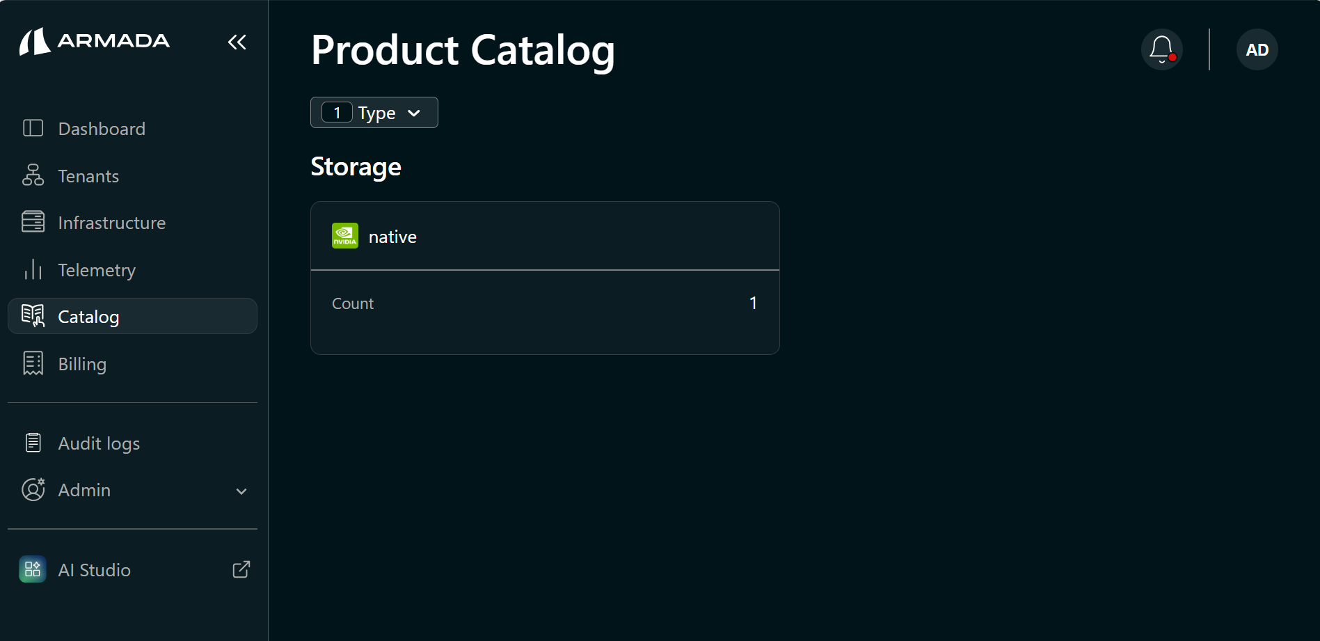 Catalog — Storage