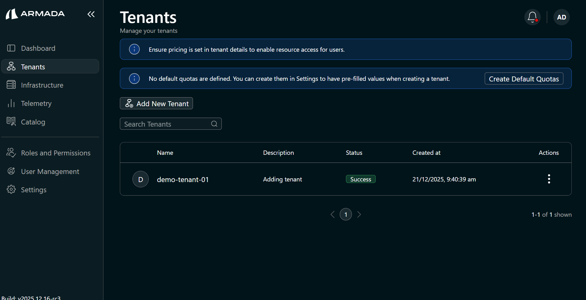 Tenant list — updated
