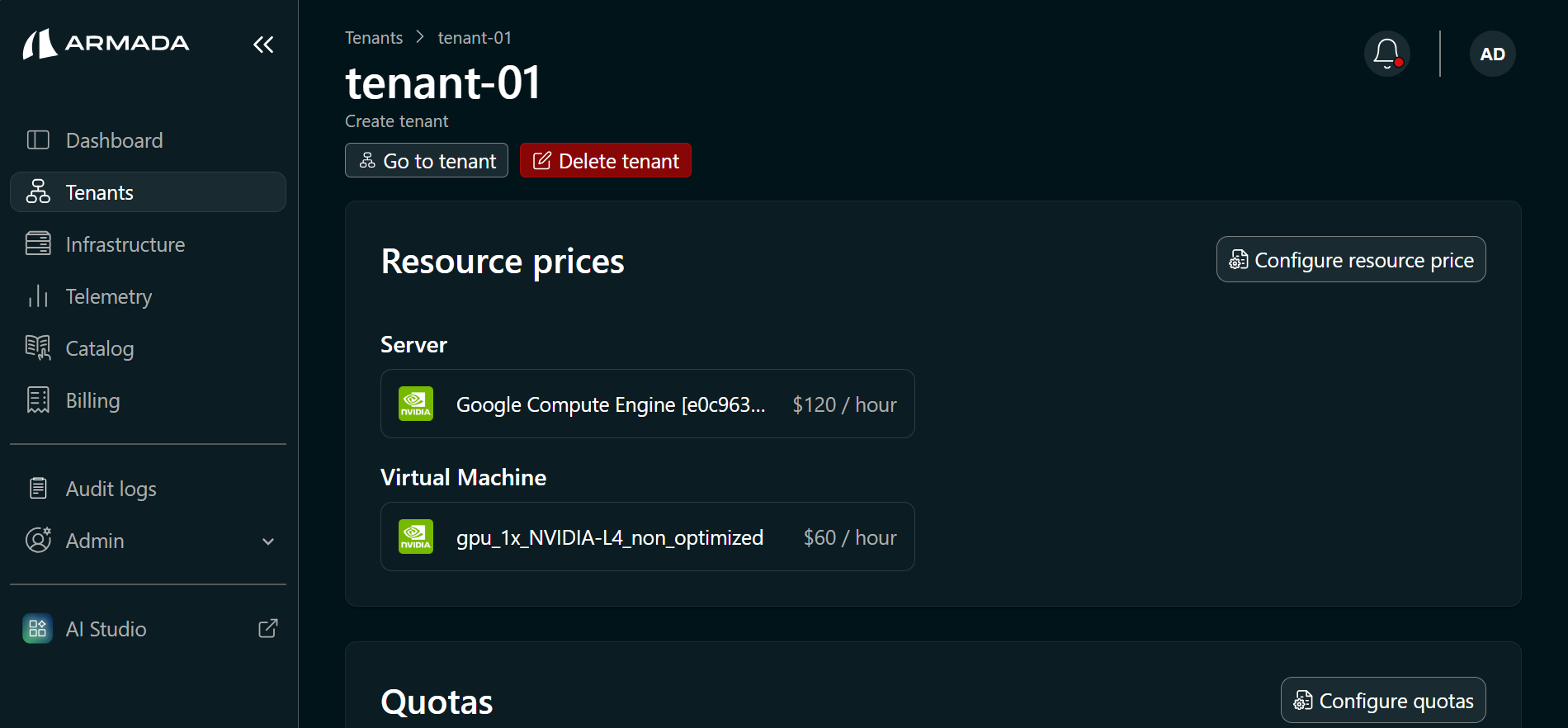 Pricing saved