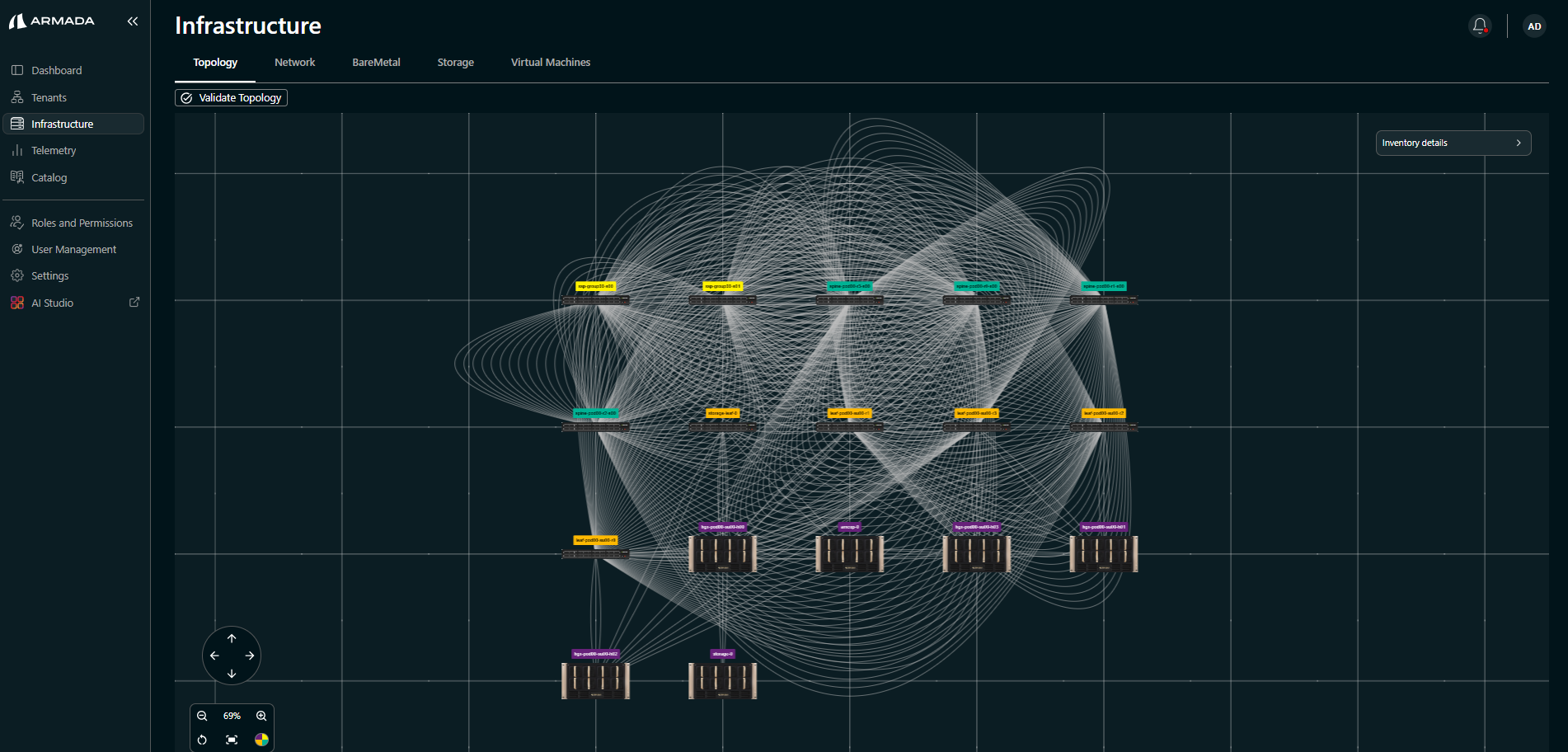 Topology view after discovery